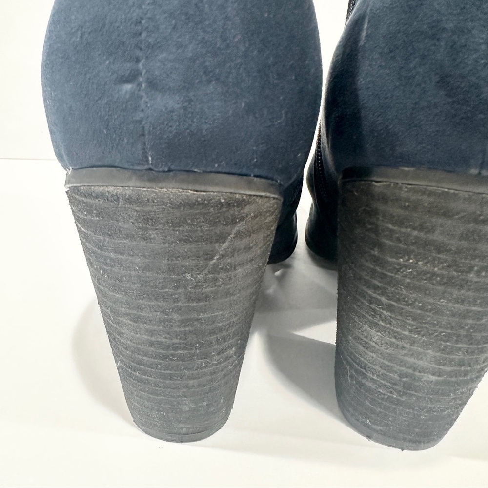 Carlos Santana Navy Blue Hacey Heeled Booties Boots - Picture 7 of 11